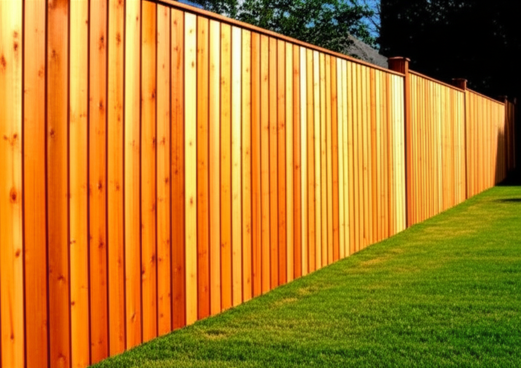 Pre-stained privacy fence installation in Dalton, GA