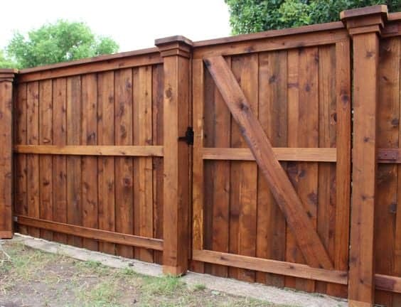 Professionally stained fence